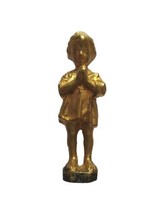 Beautiful Antique Art Nouveau Bronze Gold Leaf Wax Seal Of Girl Praying C1900 - $200.00