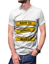 Back To School  White T-Shirt Tees For Men - £15.72 GBP