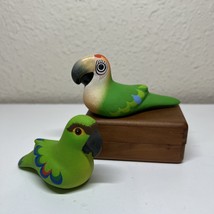 2 Vintage Gloria a Dios Hand Painted Macaw Parrot Figurines Signed Florida - $15.00
