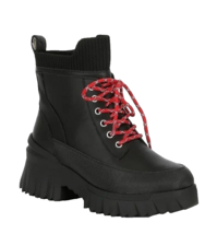 Nurture Women&#39;s Whitney Water Resistant Leather Platform Boots Black Siz... - $69.29