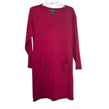 Cynthia Rowley Wool Sweater Dress Size M Berry Red LS Knee Length Pullover - $24.63