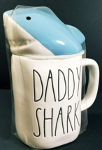 Rae Dunn by Magenta Daddy Shark Lidded Mug With Shark Head Topper White NWT - $18.69