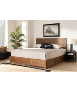 Lilibet Ash Walnut Brown King Size 3-Drawer Platform Storage Bed - $780.00