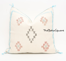 Handmade &amp; Hand-Stitched Moroccan Sabra Cactus Pillow Moroccan Cushion, ... - £52.07 GBP