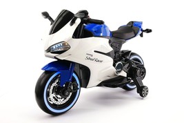 2021 Ducati Racer Style Kids Ride On Car Toy Motorcycle 12V Battery Powered Blue - £278.91 GBP
