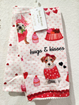Isaac Mizrahi Valentines Day Dogs Cupcake Hearts Kitchen Towels 2Pc - £15.79 GBP