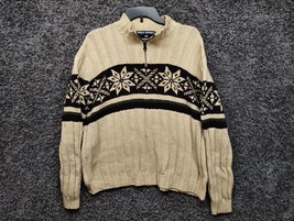 Vintage Polo Sport Ralph Lauren Sweater Adult XL Hand Knit Linen Blend 1/4 Zip - £55.73 GBP