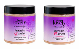 2 Packs Free &amp; Lovely By Bodycology Lavender &amp; Amber Foaming Bath Scrub 11 Oz Ea - £21.35 GBP