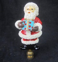 Vintage Figural Lamp Finial Topper Santa Claus Holding Heart Gift Holiday Decor - £12.62 GBP