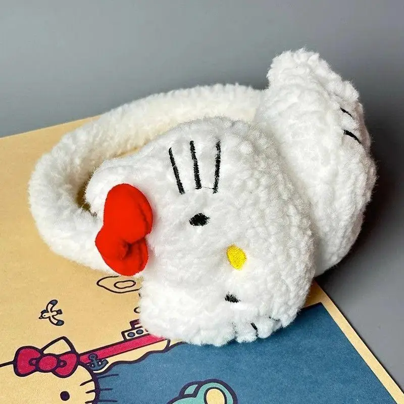 Sanrioed Kitty Earmuffs Keep Warm Thicken Winter Hairy Kawaii Antifreeze Ears - £10.53 GBP