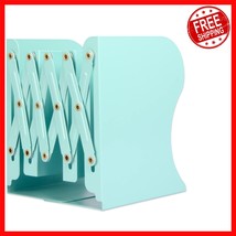Stylish Metal Book Organizers for Heavy Books - Mint Green Adjustable De... - $34.91