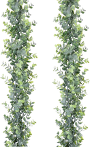 Faux Eucalyptus Garland Plant, 2 Pack Artificial Vines Hanging Eucaly - £28.98 GBP