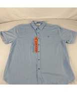 Age Of Wisdom Shirt Mens XXL  Light Blue Button Up Pocket Performance St... - $25.60 CAD