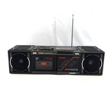 Yorx K6065 Boombox Portable Dual Cassette Recorder Player AM FM Radio Vtg - $77.39