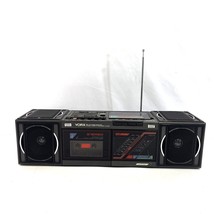 Yorx K6065 Boombox Portable Dual Cassette Recorder Player AM FM Radio Vtg - £61.86 GBP