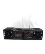 Yorx K6065 Boombox Portable Dual Cassette Recorder Player AM FM Radio Vtg - £60.50 GBP