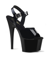 PLEASER ADORE-708N 7&quot; Heel Black Jelly Like TPU Ankle Strap Sandal Women... - $1,234.68 MXN