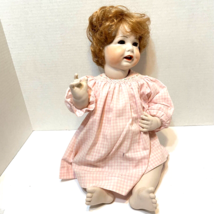 Vintage Lorene 1980 Bisque Porcelain Baby Doll 17&quot; Light Brown Hair and Eyes - £19.26 GBP