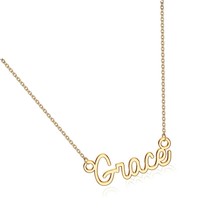 Custom Name Necklace Personalized, 14K Gold Plated - £44.07 GBP