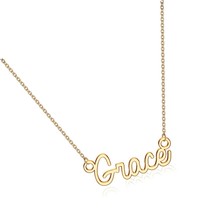 Custom Name Necklace Personalized, 14K Gold Plated - £44.18 GBP