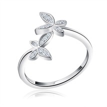 Effie Queen Genuine 925 Sterling Silver Flower Ring for Women Men Wedding Butter - £18.90 GBP