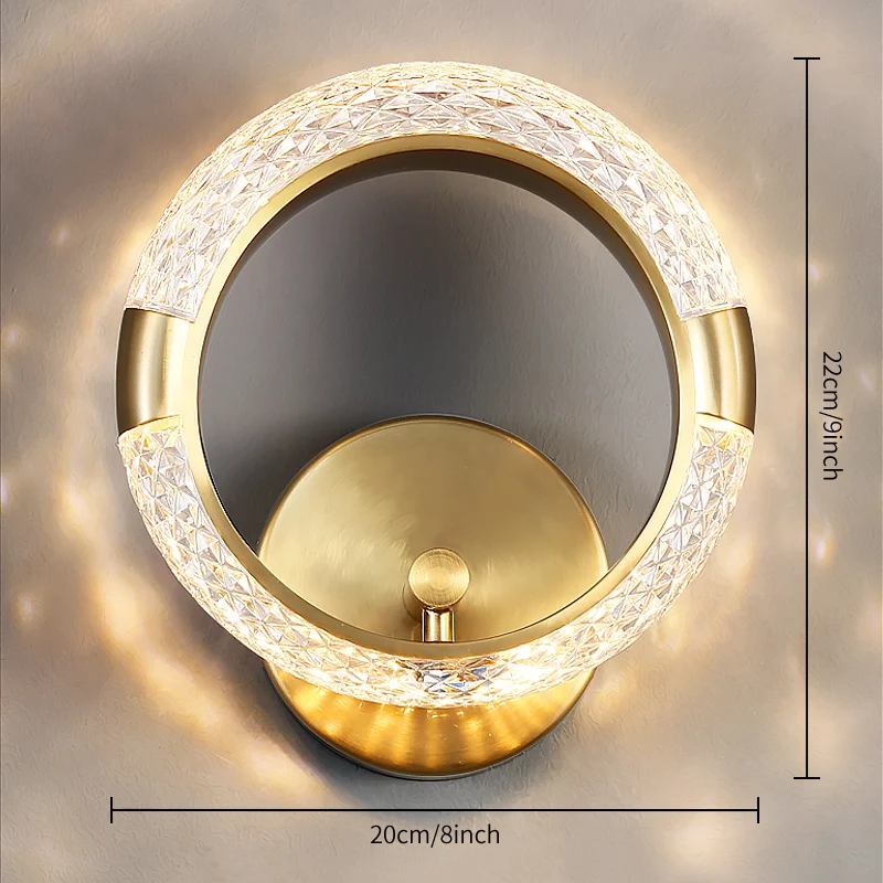 Nordic Minimalist Creative Crystal Earrings Wall Lamp LED Wall Light for Hotel L - £71.04 GBP