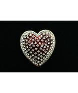 Valentine’s Day Ruby Red Rhinestone Heart Brooch Pin, Valentine&#39;s Jewelr... - £14.85 GBP