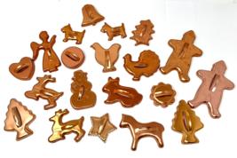 Lot of 20 Retro Copper Colored Seasonal Cookie Cutters - £22.96 GBP