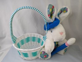 Easter Bunny Rabbit Basket Plush 12 Inch White Jelly Beans Tb Trading Co Stuffed - £23.50 GBP