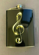 Treble Clef Music Note D1 8oz Stainless Steel Flask Drinking Whiskey Liquor - £11.51 GBP