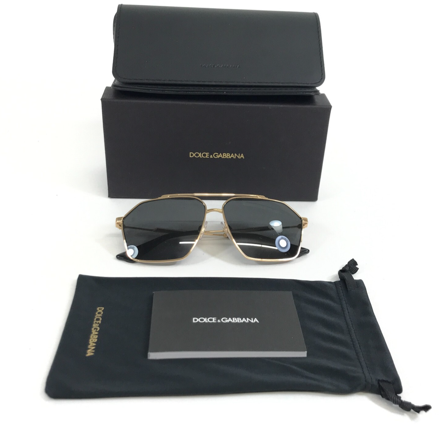 Dolce &amp; Gabbana Sunglasses DG2303 02/87 Gold Hexagonal Frames w Dark Gre... - $197.99