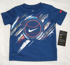 Nike T-Shirt Boy Size 2T Toddler Navy Blue - $8.99
