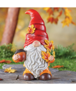 Autumn Harvest Garden Gnome Statue Sculpture Fall Figurine Festive Home ... - $31.41