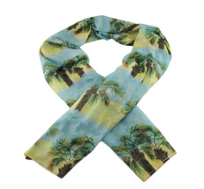 Betsy Drake Betsy&#39;s Palms Palm Tree Print Fashion Scarf 70 X 20 In. - $39.59