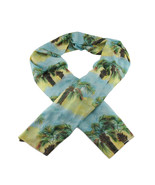 Betsy Drake Betsy&#39;s Palms Palm Tree Print Fashion Scarf 70 X 20 In. - £31.27 GBP