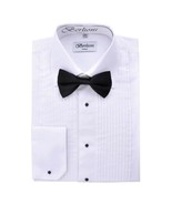 New Berlioni Italy Men&#39;s Premium Tuxedo Dress Shirt Laydown Collar Bow-T... - £20.85 GBP