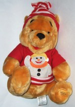 Disney world plush Winnie the Pooh *Snowman* Pooh sweater and a striped hat - £15.47 GBP