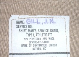 USN US Navy khaki short sleeve service shirt Lg Athletic, Unicor 2007, J... - $30.00