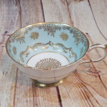 Vintage Paragon TEACUP ONLY by Appointment HM The Queen/HM Queen Mary Gold Aqua - £17.31 GBP