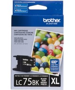 Brother LC75BK XL Black Ink Geniune Cartridge MFC-J280W/MFC-J425W/J430W/... - $31.94 CAD
