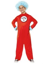 Dr Suess Thing 1 &amp; 2 Halloween Costume Youth Kids 10 / 12 Jumpsuit &amp; Wig... - $33.66