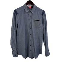 MINI by Puma Button Front Long Sleeve Blue Shirt Size Medium - $14.22