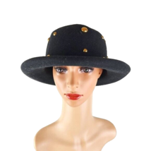 Bollman Company Studded Hat  Doeskin 100% Wool Felt Gold Dome Studs - £27.45 GBP