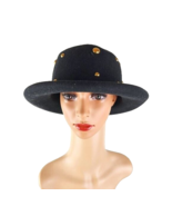 Bollman Company Studded Hat  Doeskin 100% Wool Felt Gold Dome Studs - £24.58 GBP