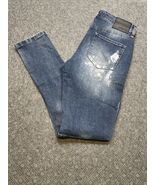 Rue 21 Medium Wash Distressed Bleached Skinny Jeans Men&#39;s Size 32X34 KG JD - $367.55 MXN