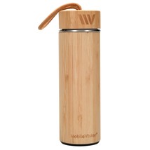 Bamboo Water Bottle with Carrying Handle, Insulated Stainless Steel Ther... - $33.99