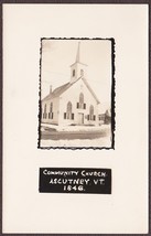 Ascutney, Vermont RPPC Community Church Built 1846 Real Photo Postcard - £12.38 GBP