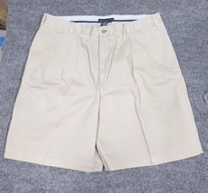 Tommy Hilfiger Chino Shorts Men 42 Beige Khaki Pleated VTG High Waisted Casual - £21.06 GBP