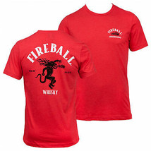 Fireball Whiskey Red Hot Logo Front and Back Print T-Shirt Red - £33.55 GBP+