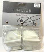 Cambria Classic Finials Satin White Curtain Drapery Rod New Pack of 2 - $13.67